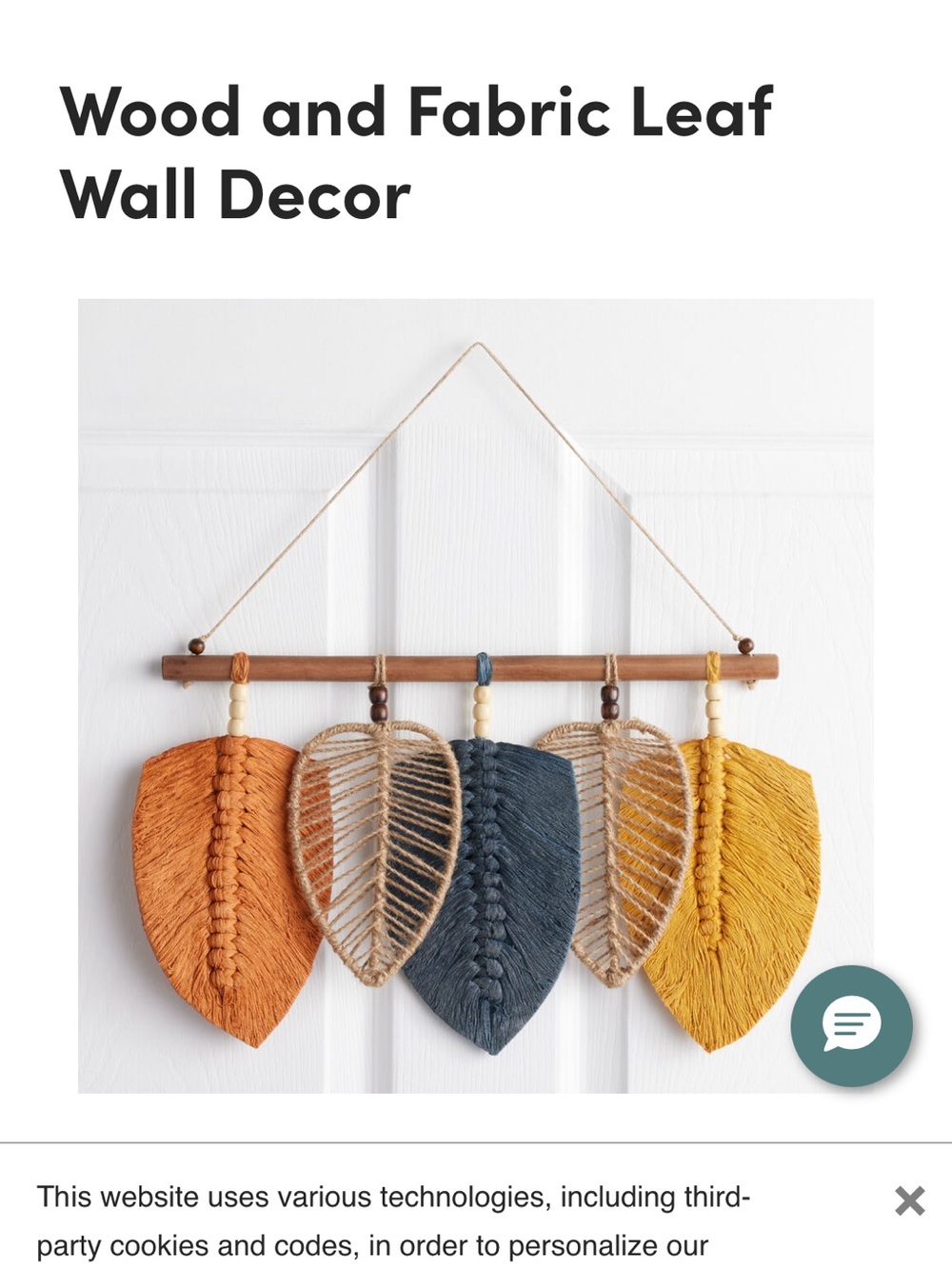 Boho wall decor leaves fall dorm World Market